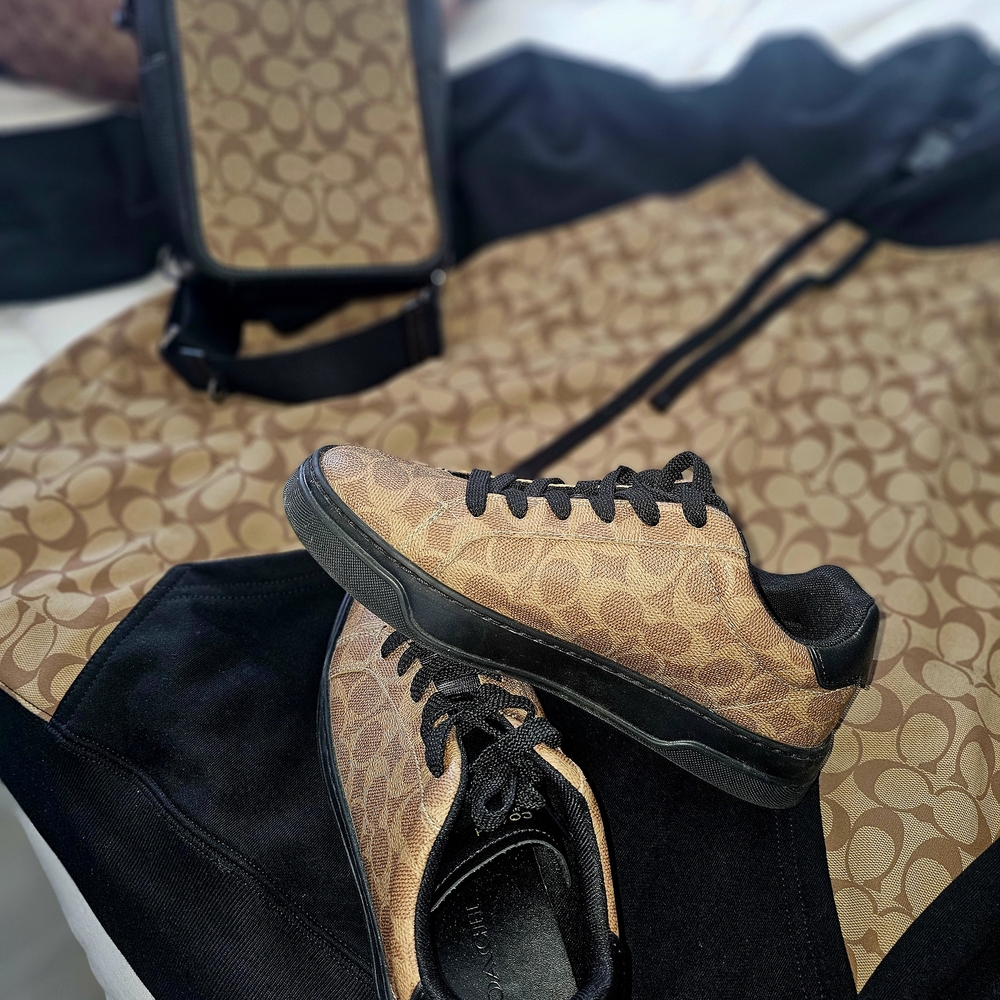 Coach Tan and Black Sneakers